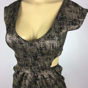 Body Central Metallic Gold Mini Dress Size Small
